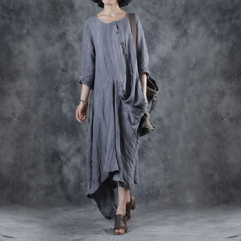 Irregular Design Oblique Single Breasted Dress