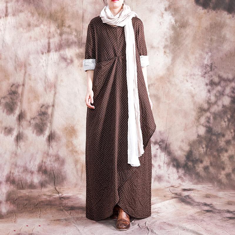 Irregular Design Polka Dot Retro Dress