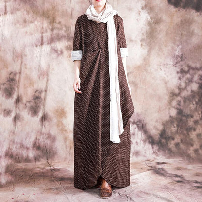 Irregular Design Polka Dot Retro Dress