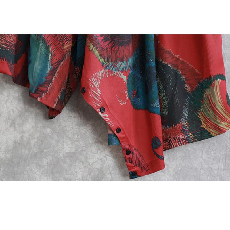 Irregular Design Printed Drawstring Two Piece Suit