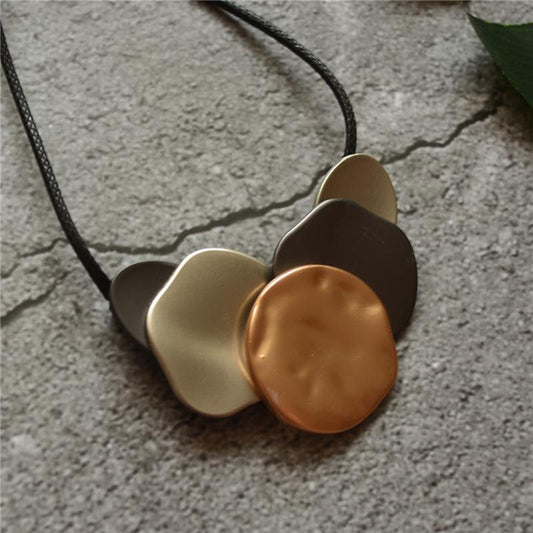 Irregular Geometric Vintage Pendant Long Necklace