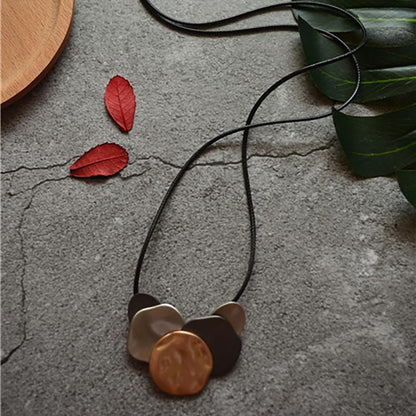 Irregular Geometric Vintage Pendant Long Necklace