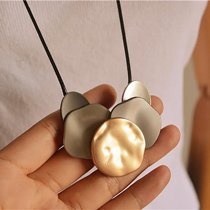 Irregular Geometric Vintage Pendant Long Necklace