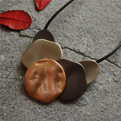 Irregular Geometric Vintage Pendant Long Necklace