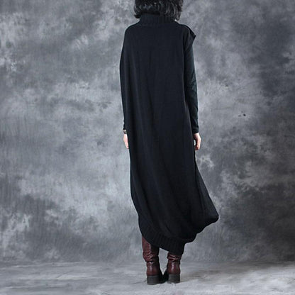 Irregular Hem Design Elegant Turtleneck Sweater