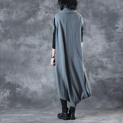 Irregular Hem Design Elegant Turtleneck Sweater