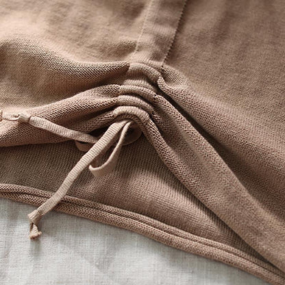 Irregular Hem Drawstring Casual Bottoming Shirt