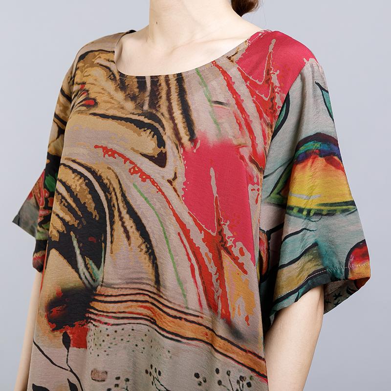 Irregular Hem Printed Loose Casual Dress