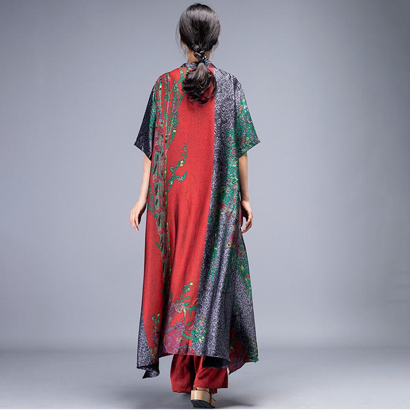 Irregular Hem Printed Two Piece Suit