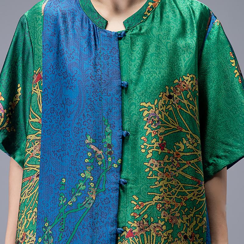 Irregular Hem Printed Two Piece Suit