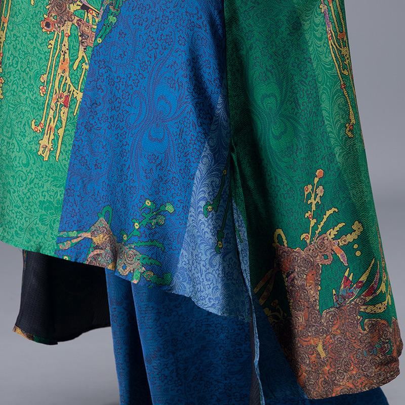 Irregular Hem Printed Two Piece Suit