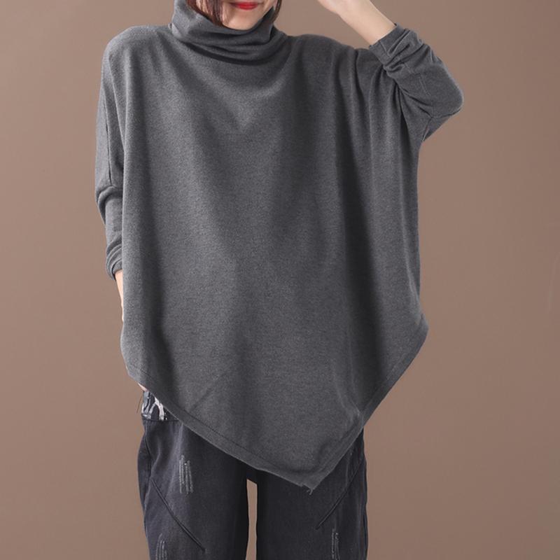 Plus Size - Irregular Hem Solid Color Loose Sweatshirt
