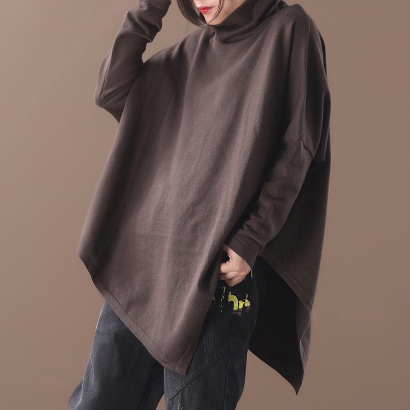 Plus Size - Irregular Hem Solid Color Loose Sweatshirt