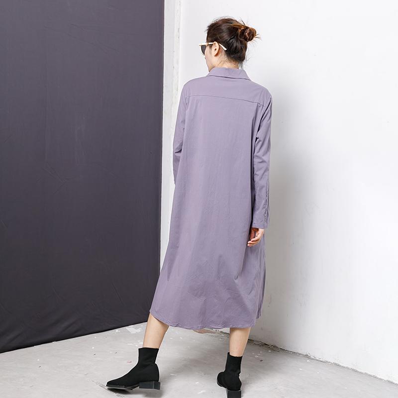 Irregular Pockets Solid Long Sleeve Polo Collar Top