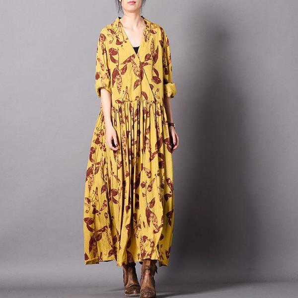 Irregular Print Loose Long Sleeve Dress