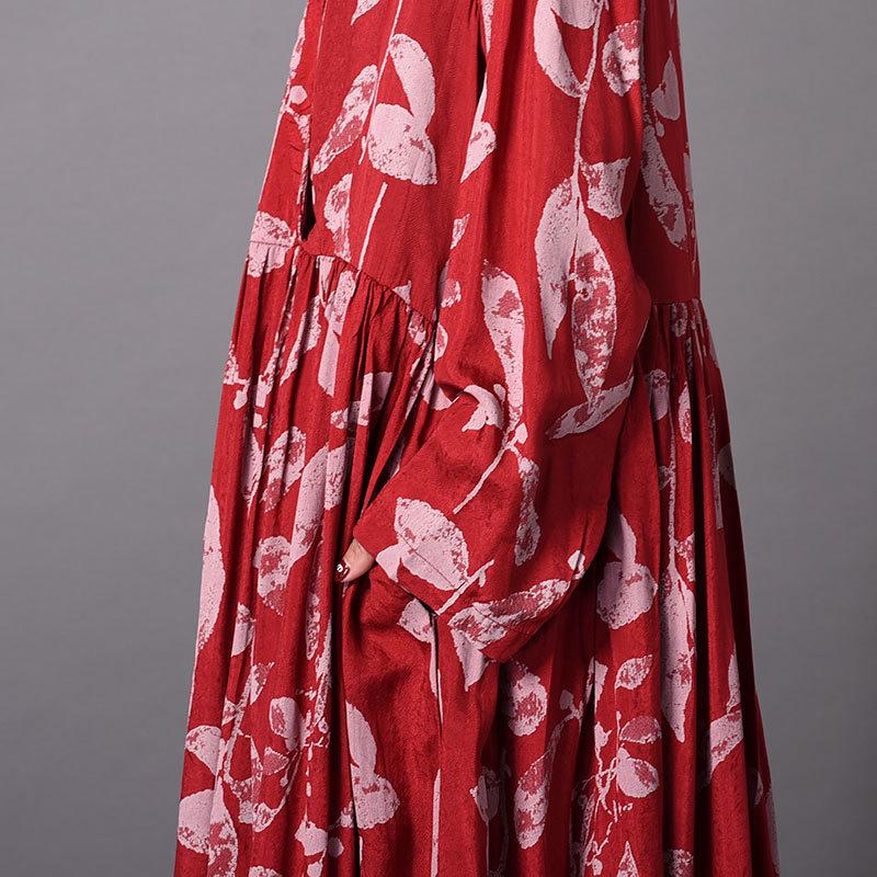 Irregular Print Loose Long Sleeve Dress