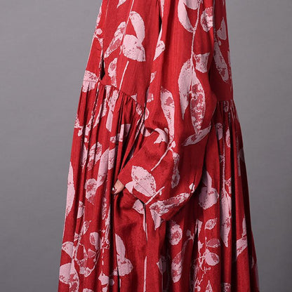 Irregular Print Loose Long Sleeve Dress