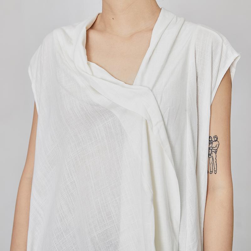 Irregular Pure Color Personality Sleeveless Top