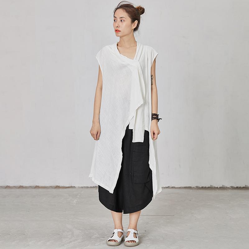 Irregular Pure Color Personality Sleeveless Top