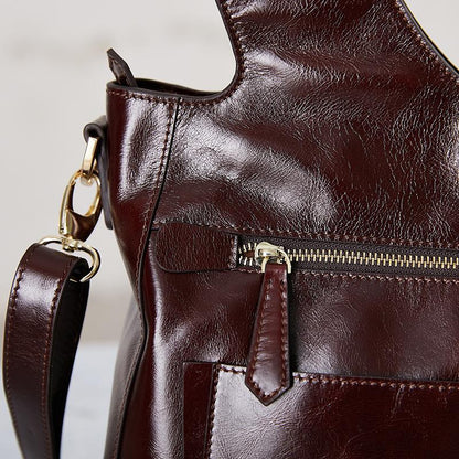 Irregular Retro Leather Women Shoulder Bag