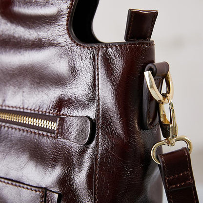 Irregular Retro Leather Women Shoulder Bag