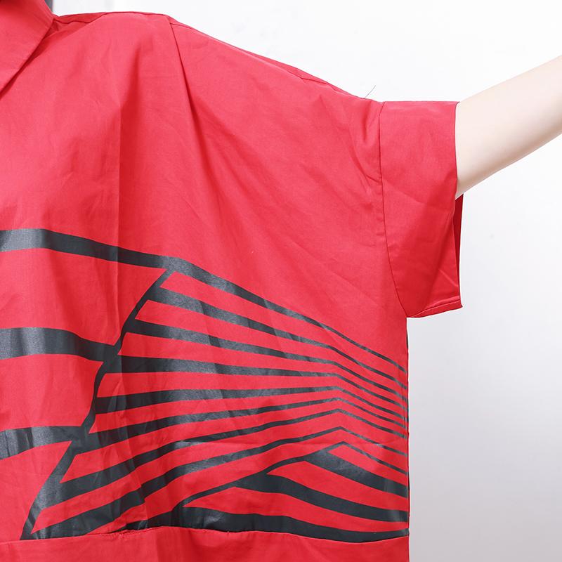 Irregular Stripes High Low Hem Casual T-Shirt