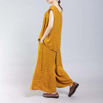 Jacquard Solid Color Two Piece Set