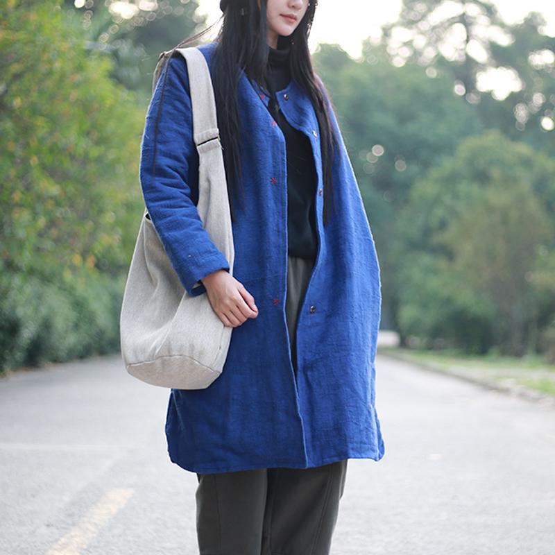 Jacquard Solid Long Cotton Pad Winter Coat