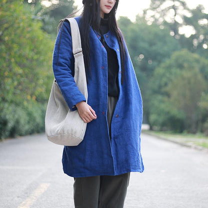 Jacquard Solid Long Cotton Pad Winter Coat