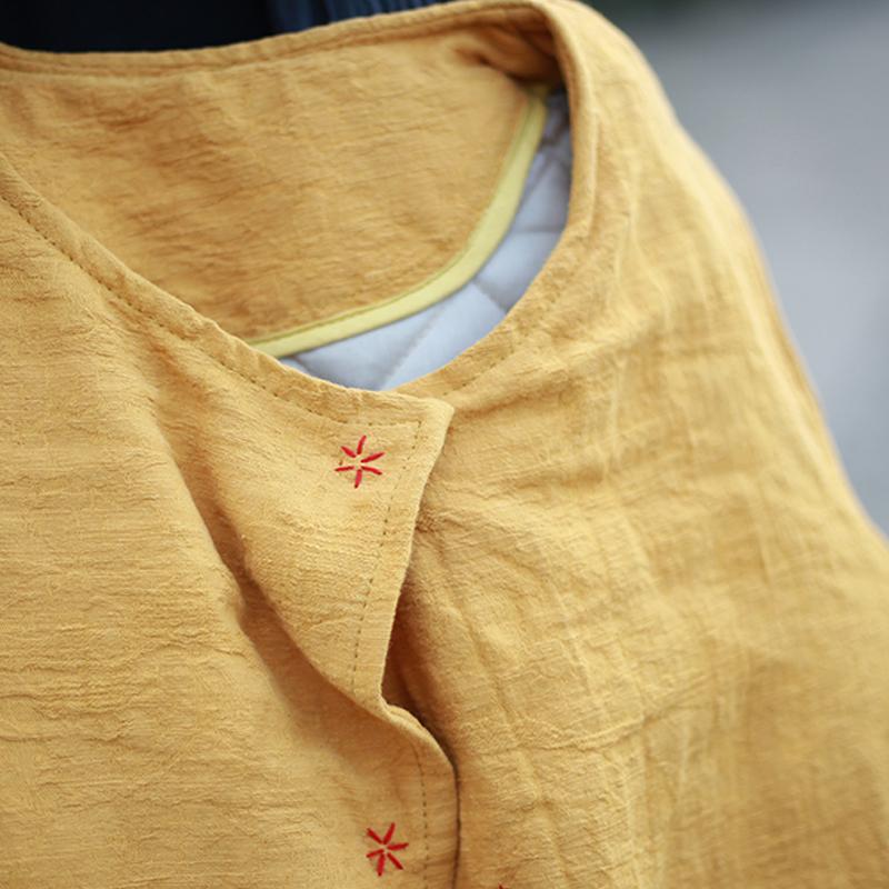 Jacquard Solid Long Cotton Pad Winter Coat