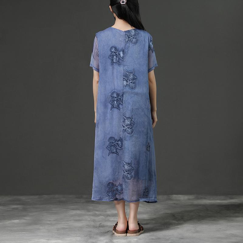 Jacquard Summer Purple Loose Casual Dress