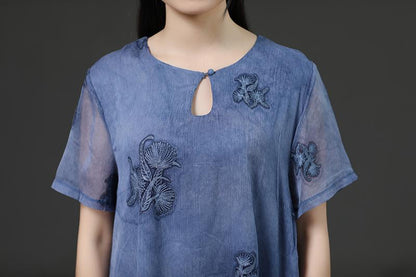 Jacquard Summer Purple Loose Casual Dress