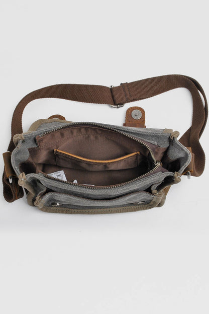 Vintage Leather Canvas Bag