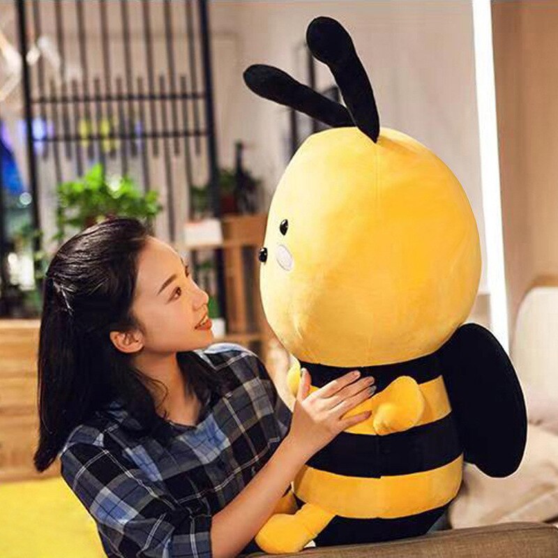 Kawaii Bee Honeybee Apis Insect Plush Toy Triver Stuffed Animals Doll Baby Kids Children Sleeping Toys Birthday Gift Home Decor