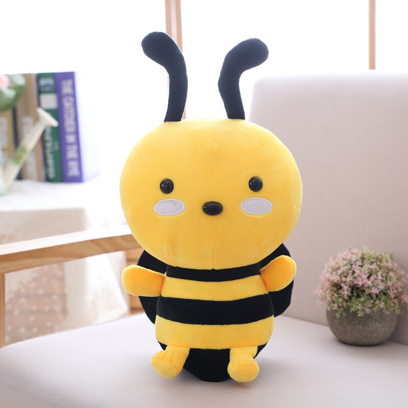 Kawaii Bee Honeybee Apis Insect Plush Toy Triver Stuffed Animals Doll Baby Kids Children Sleeping Toys Birthday Gift Home Decor