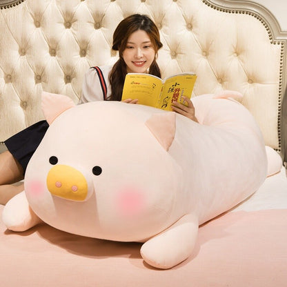 Kawaii Cat Plush Toy Stuffed  Lying Cat Pig Dog Pillow  Kids Toys Birthday Gift for Children