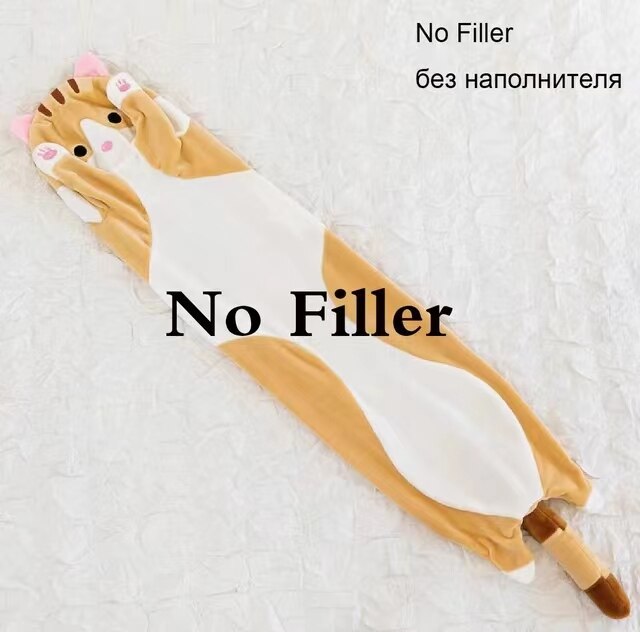 Kawaii Long Cat Pillow Cat Plush Toy skin Doll Soft Sleep Pillow Cute Nap Pillow Home Decor Birthday Gift for Girls
