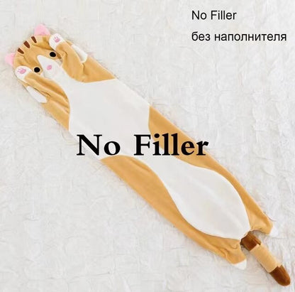 Kawaii Long Cat Pillow Cat Plush Toy skin Doll Soft Sleep Pillow Cute Nap Pillow Home Decor Birthday Gift for Girls
