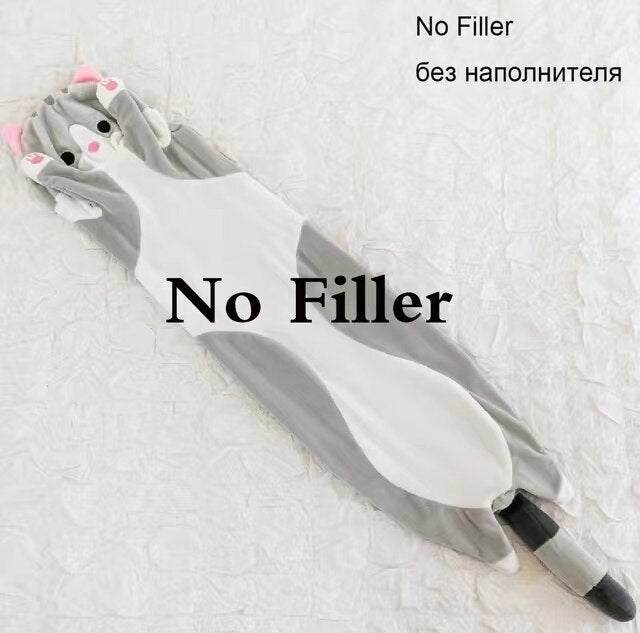 Kawaii Long Cat Pillow Cat Plush Toy skin Doll Soft Sleep Pillow Cute Nap Pillow Home Decor Birthday Gift for Girls