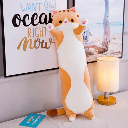 Kawaii Long Cat Plush Toys Animal Lovely Soft Pillow For Lady Girls Baby Sleeping Cushion Cartoon Dolls Christmas Birthday Gifts