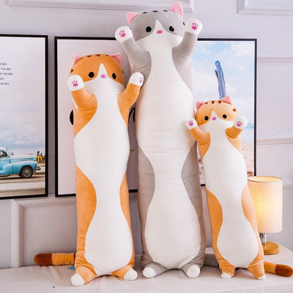 Kawaii Long Cat Plush Toys Animal Lovely Soft Pillow For Lady Girls Baby Sleeping Cushion Cartoon Dolls Christmas Birthday Gifts