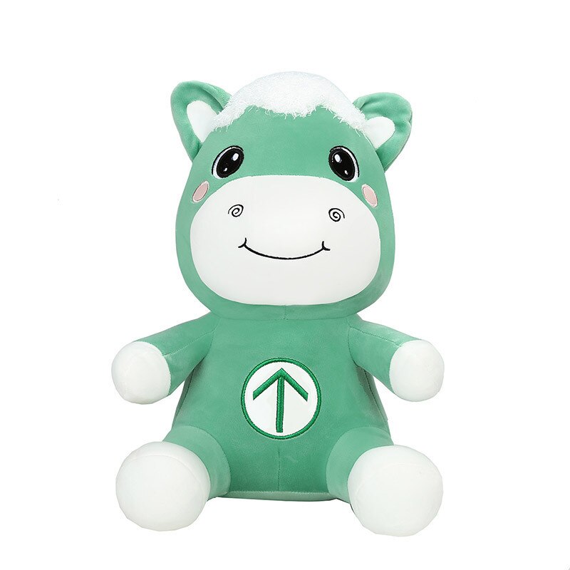 Kawaii Plush Toy Cute Green Horse Doll Cartoon Animal Pony Cloth Doll Pillow Car Bedroom Health Lucky Christmas/Birthday Gift