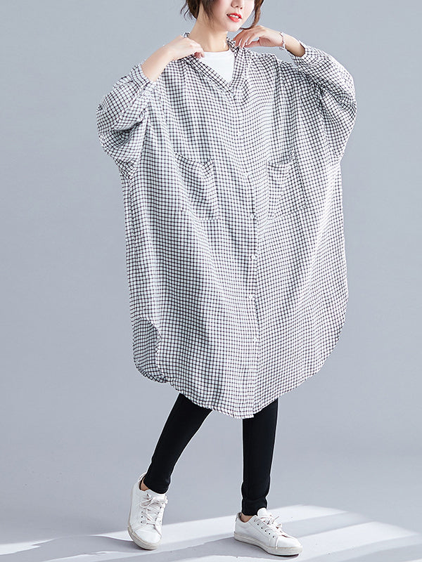 LOOSE RAMIE COTTON PLAID HOODIE OUTWEARS