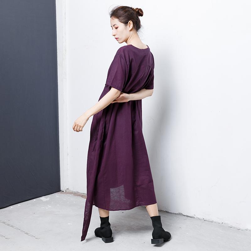 Lacing And Drawstring Solid Color Dress