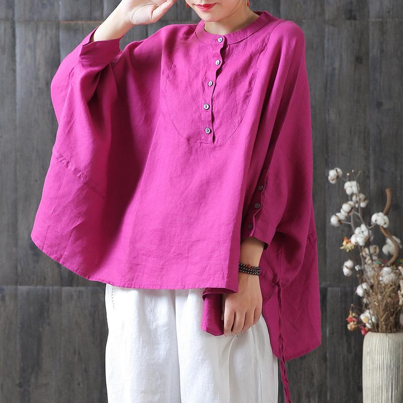 Lacing Loose Batwing Sleeve Literary Blouse