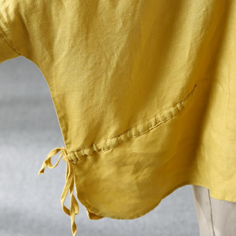 Lacing Loose Batwing Sleeve Literary Blouse