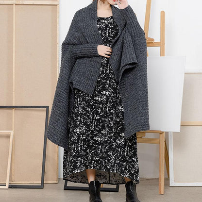 Lady Long Designed Cloak Cardigan Sweater