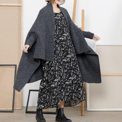 Lady Long Designed Cloak Cardigan Sweater