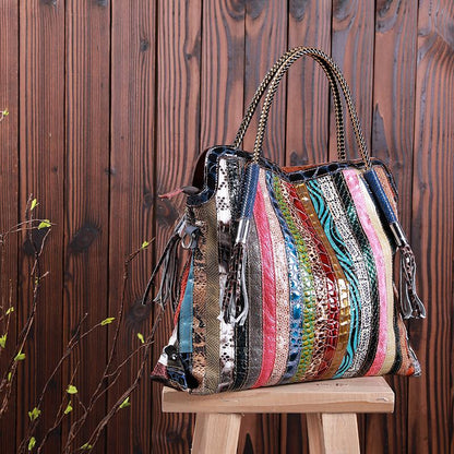 Lady's Fashion Western Style Colorful Handbag