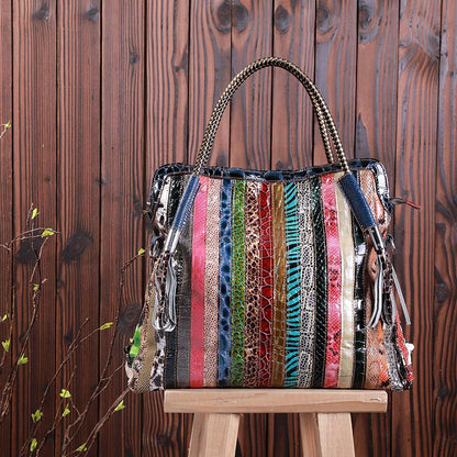 Lady's Fashion Western Style Colorful Handbag
